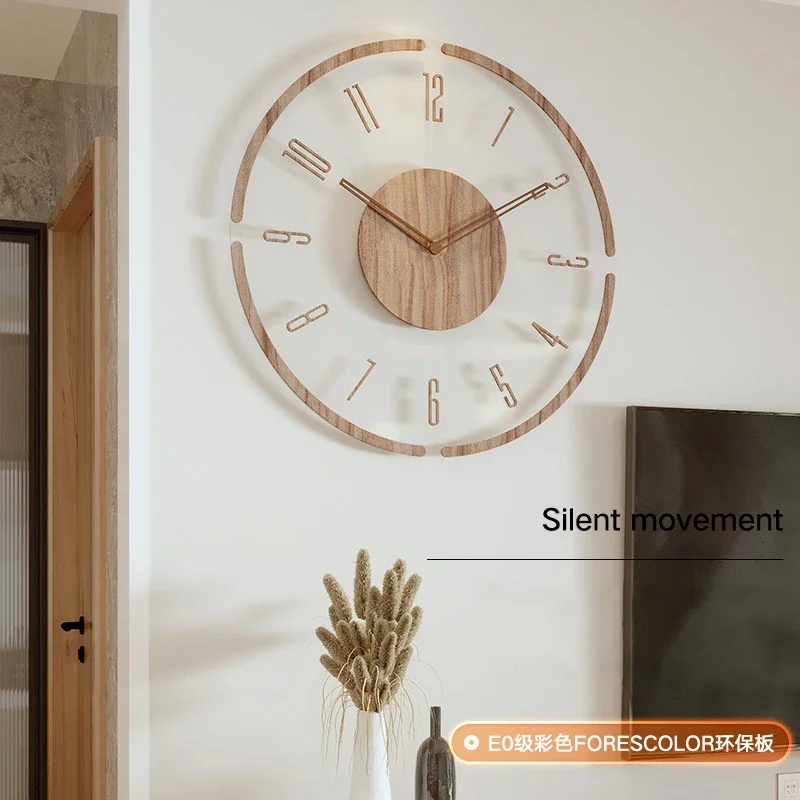 Luxury Watch Wall Clock - Acrylic Transparent Wall Clock Wood Silent