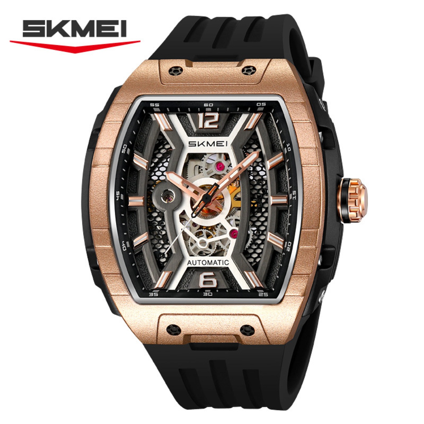 Rose Gold Tonneau Men's Automa - Luxury Watch Dial recension och pris
