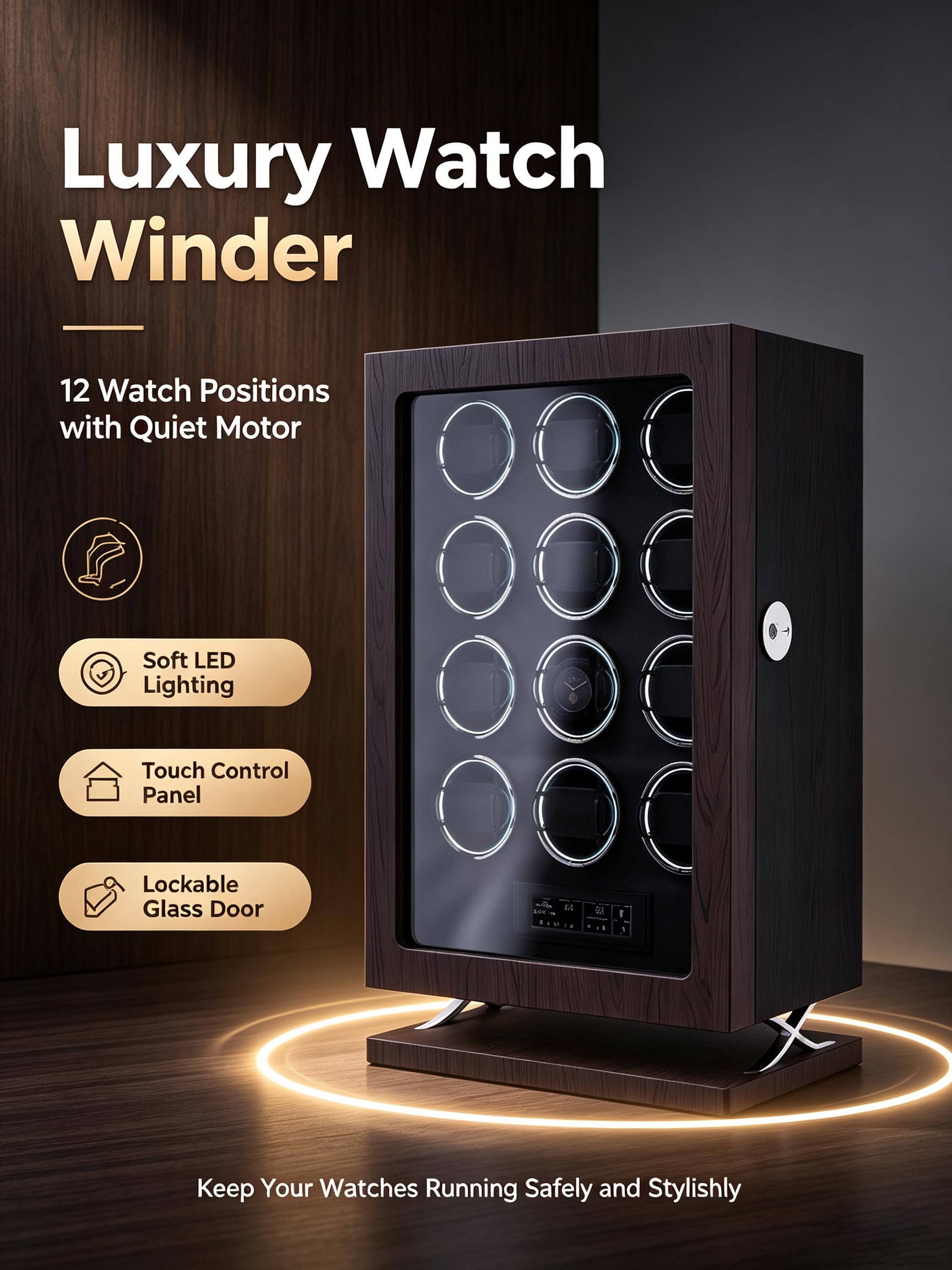 IBBETON Luxury Adjustable Touc - Luxury Watch Winder Box recension och pris