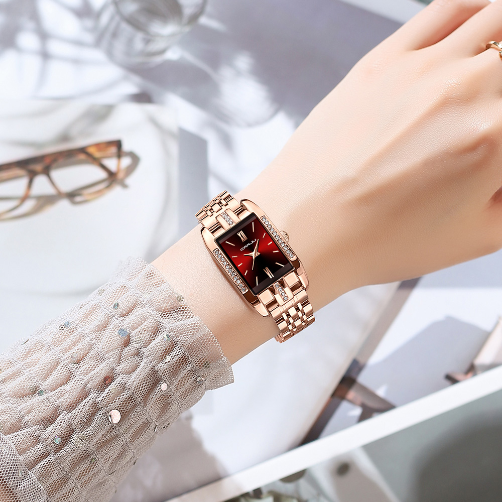 CRRJU Luxury Square Watch for  - Luxury Watch Female recension och pris