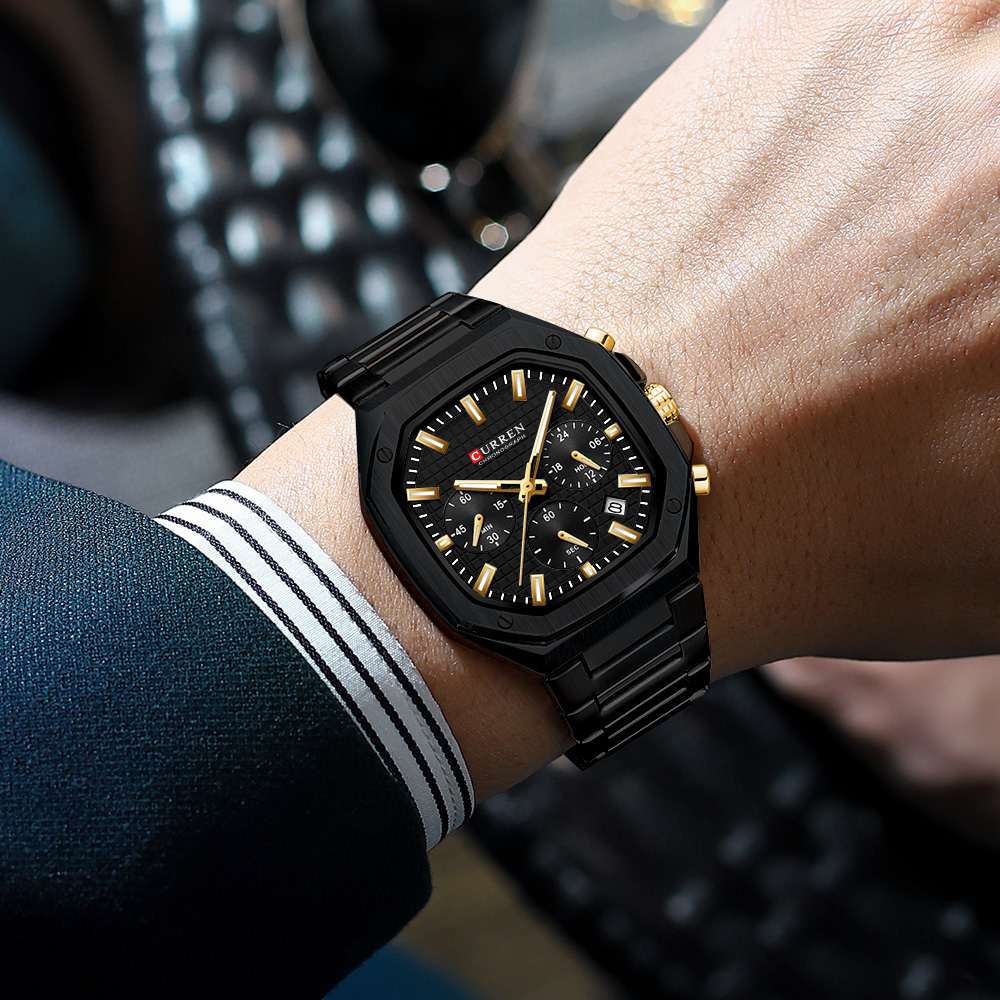 CURREN Luxury Square Chrono Wa - Luxury Watch And Bracelet recension och pris