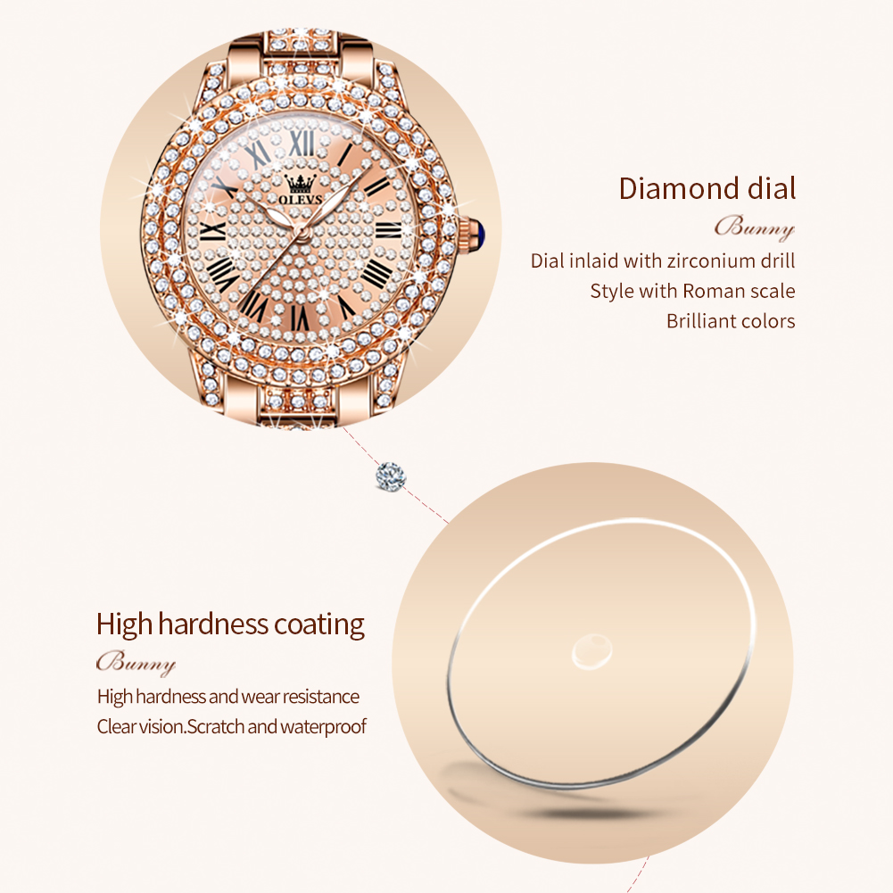 OLEVS 9943 Luxury All Diamond  - Luxury Watch Female recension och pris
