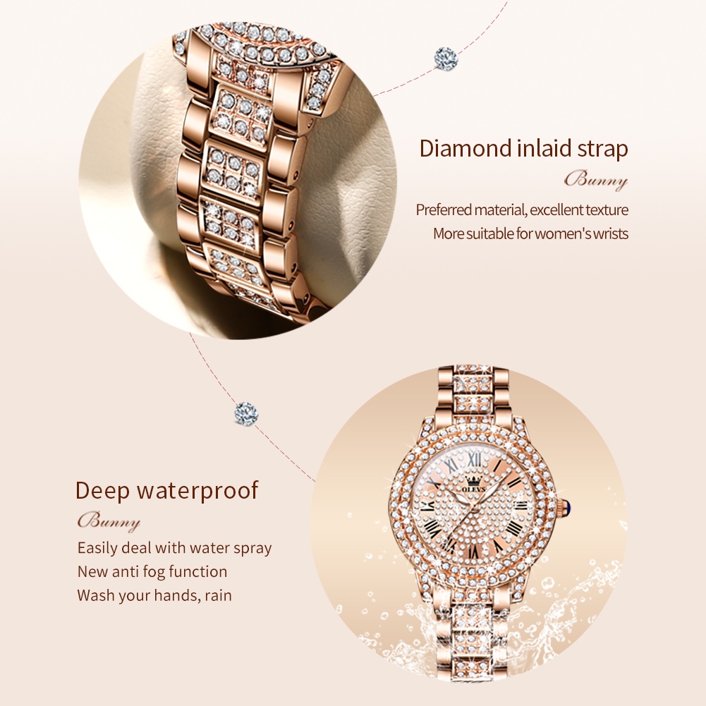 OLEVS 9943 Luxury All Diamond  - Luxury Watch Female recension och pris